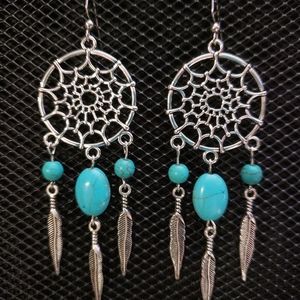 Southwest style dream catcher earrings